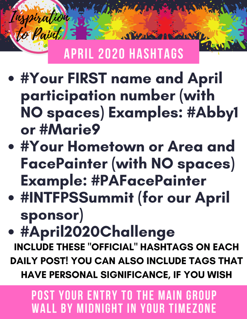 April 2020 Hashtags for Inspiration To Paint Challenge