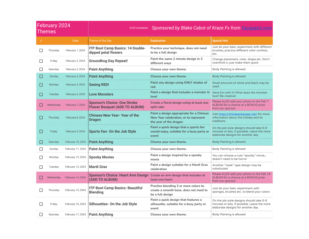 May 2023 Theme List page 1